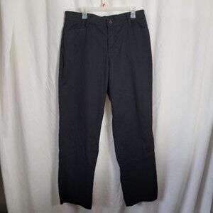 Lee Pants Women's Black Cotton Spandex Size 16 Long Relaxed Fit at Waist EUC